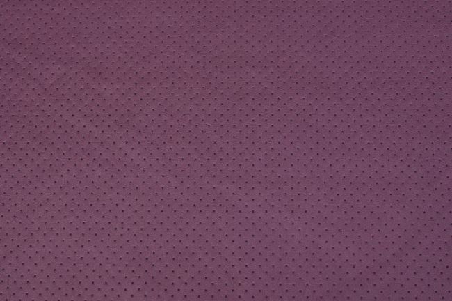 Imitace kůže fialové barvy s vysekávanými puntíky 05168/043
