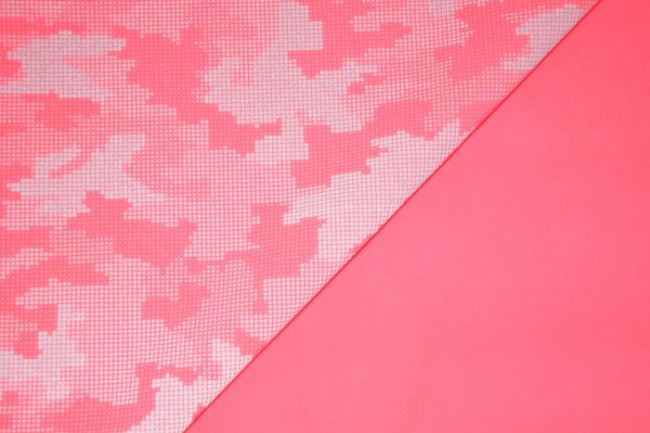 Reflexní softshell v neonově růžové barvě s maskáčovým vzorem KC8239-017