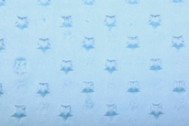 Minky fleece v mentolové barvě s hvězdičkami 61944