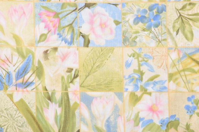 Americká bavlna na patchwork s květy 199PYOPM/60