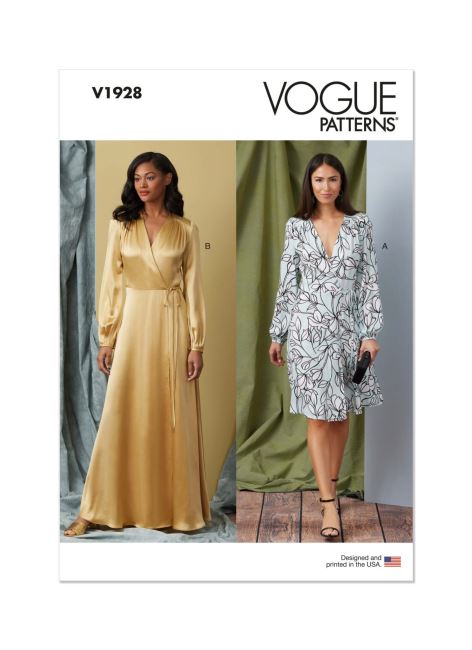 Střih Vogue na dámské šaty ve vel. 32-40 V1928-A5