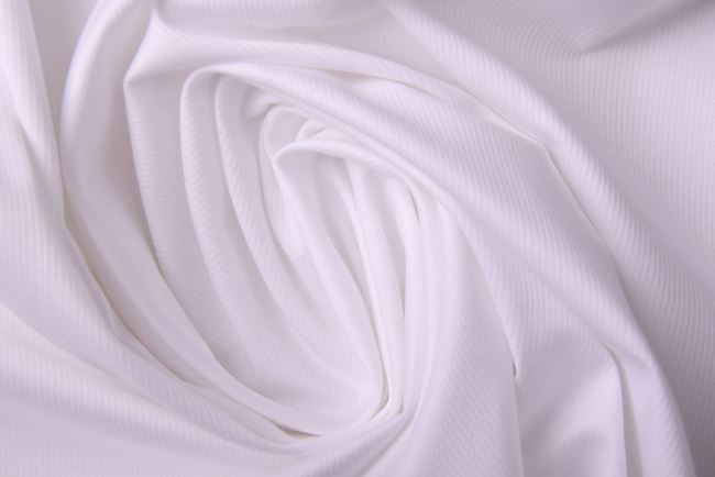 Elastická košilovina v bílé barvě s tkaným vzorem BF008