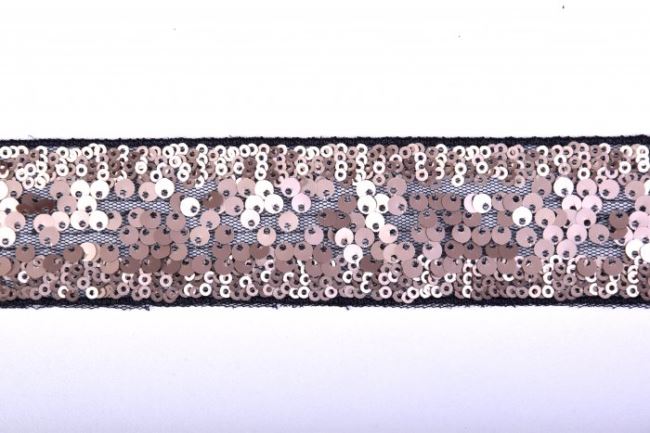 Ozdobné flitry v měděné barvě o šířce 3,5 cm 1981021