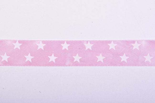 Ozdobná stuha v růžové barvě s hvězdami 11314