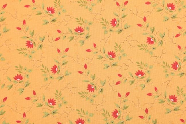 Americká bavlna na patchwork z kolekce Moda s květy a listy od Jo Morton 38093-14