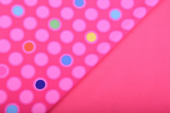 Softshell v růžové barvě s potiskem barevných puntíků 04139/017