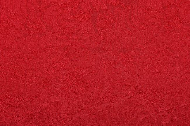 Kostýmová látka v červené barvě s tkaným vzorem 2425/015