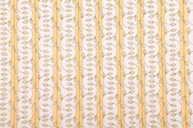 Americká bavlna na patchwork s pruhy a lístečky 199PYOPM/08