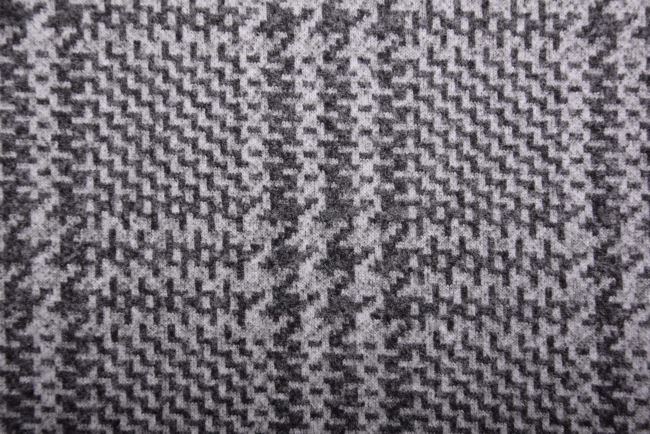 Kabátová látka v šedé  barvě se vzorem kostky 18147/069