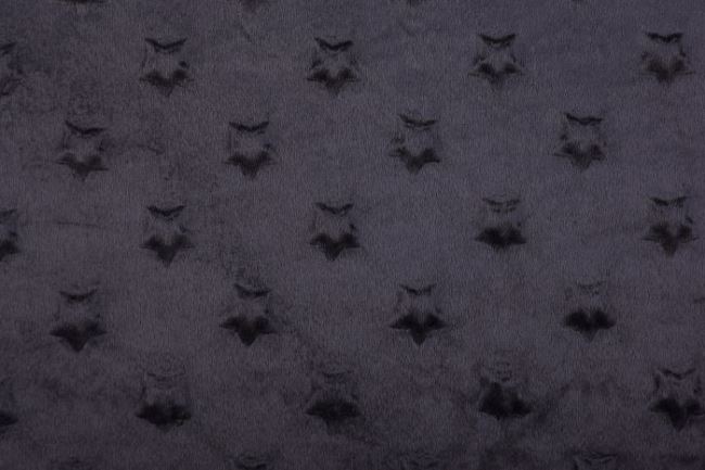 Minky fleece v černé barvě s hvězdičkami 61949