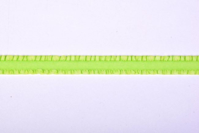 Lemovací gumička s kanýrkem v jasně zelené barvě o šířce 1,2 cm 43513