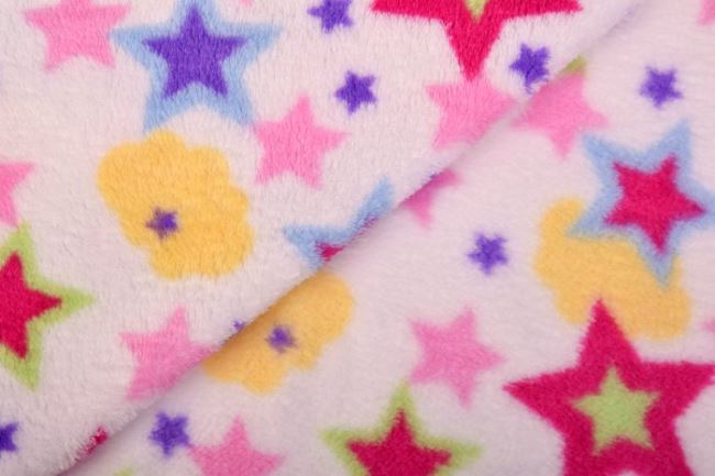 Wellness fleece smetanové barvy s hvězdičkami JA42