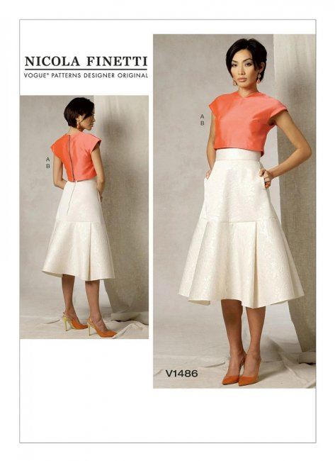 Střih Vogue na sukni a top ve vel. 40-48 V1486-E5
