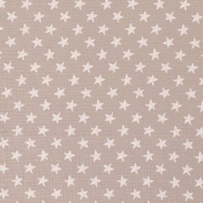Mušelín v béžové barvě s hvězdami 15514/052