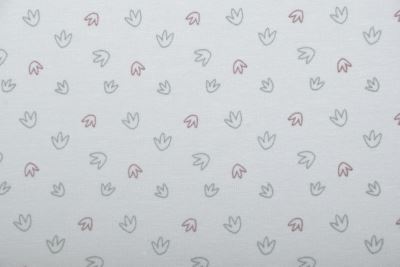 Bavlněný úplet v mentolové barvě s potiskem drobných květin 17632/021