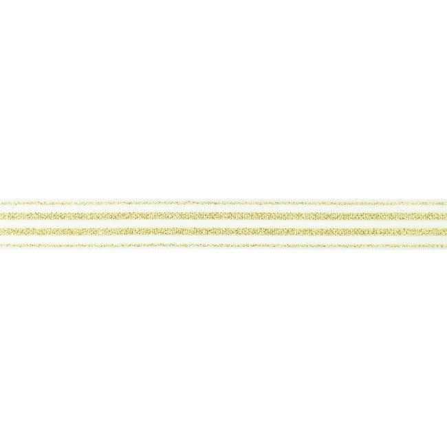 Ozdobná bílá guma se zlatými pruhy široká 2 cm 31834