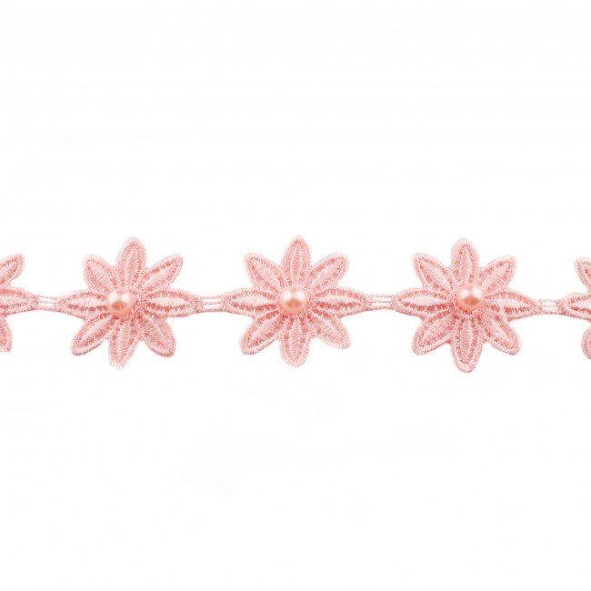 Ozdobné kytičky v růžové barvě s perličkou 42675