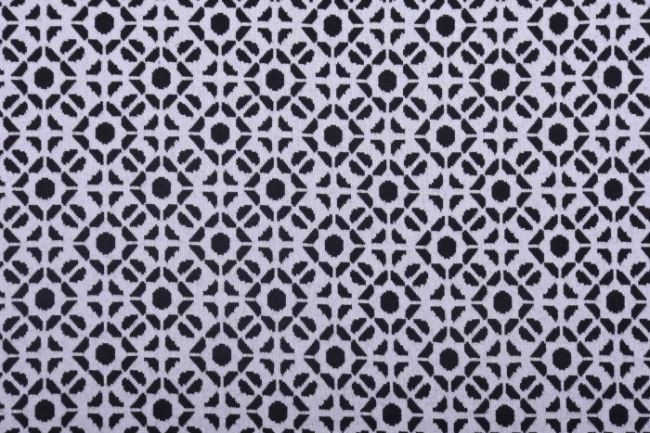 Silnější úplet v šedé barvě s geometrickým vzorem ornamentů 04462/061