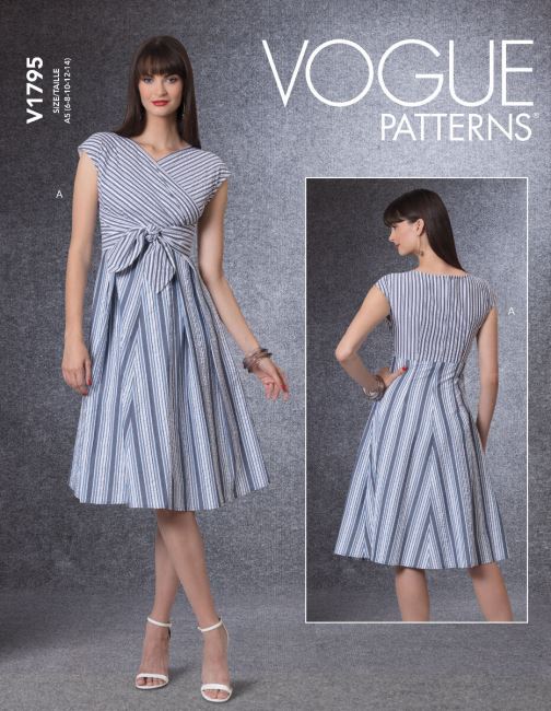 Střih Vogue na šaty ve vel. 32-40 V1795-A5