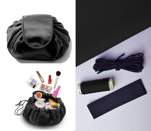 Set na šití kosmetického pytlíku v černé barvě KP01
