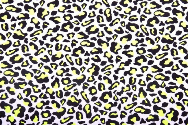 Bavlněný úplet se žlutým zvířecím vzorem v neonové barvě 11388/035