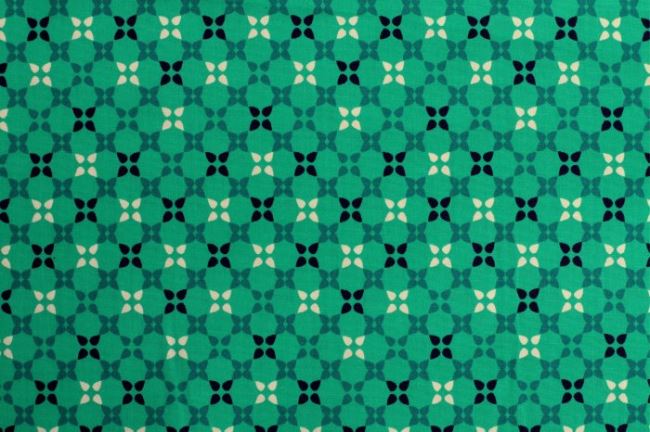 Bavlna se vzorem v zelenkavé barvě 6509/24