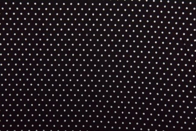 Viskózová látka v černé barvě s puntíky 11150/069