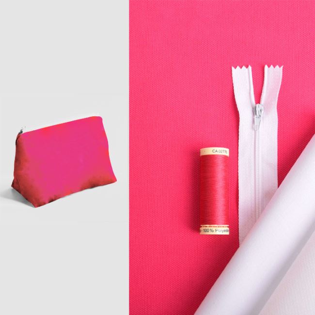 Set na šití kosmetické taštičky v růžové barvě KT004