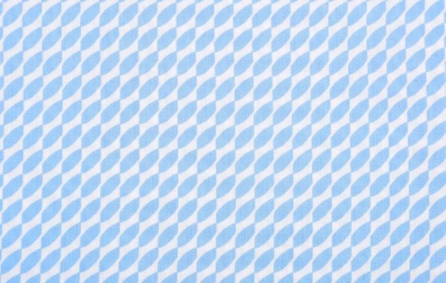Bavlněná halenkoviny v bílé barvě s modrým potiskem C0009/001