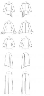 Střih Butterick na dámské oblečení ve vel. 40-48 B6637-E5 (1)