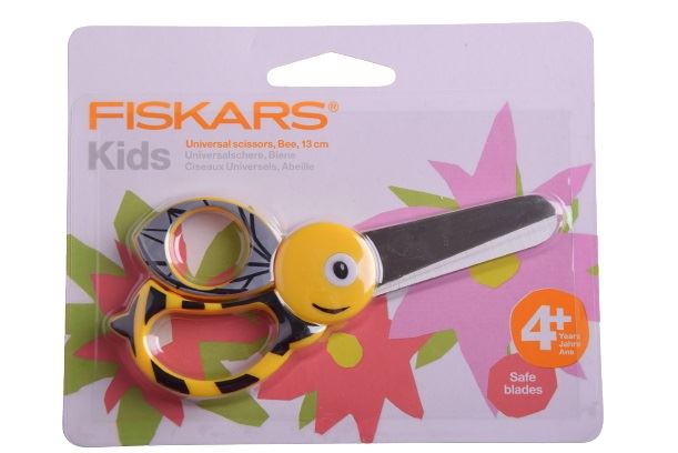 Dětské nůžky Fiskars s designem včel 13 cm 1003747