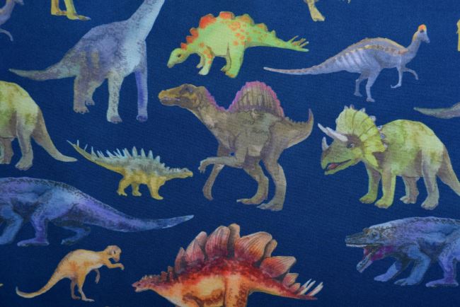 Softshell v modré barvě s digitálním potiskem dinosaurů 17577/008