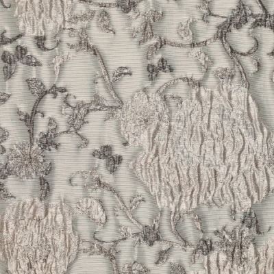 Kostýmová žakárová látka v šedé barvě s květy 22770/178