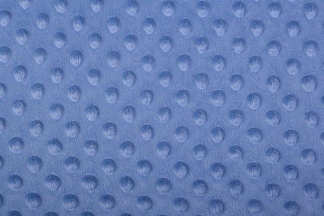 Minky fleece ve světle modré barvě s vytlačenými puntíky 03347/003