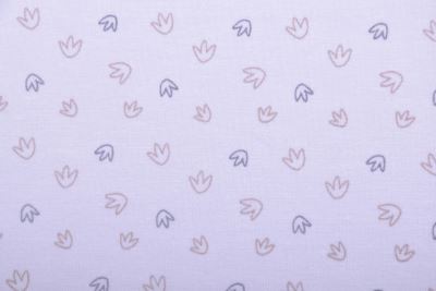 Bavlněný úplet ve světle modré barvě s potiskem drobných květin  17632/003