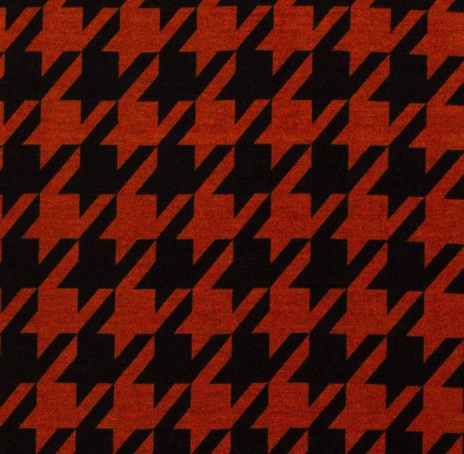 Punto di Roma v černé a oranžové barvě se vzorem kohoutí stopy 18114/056