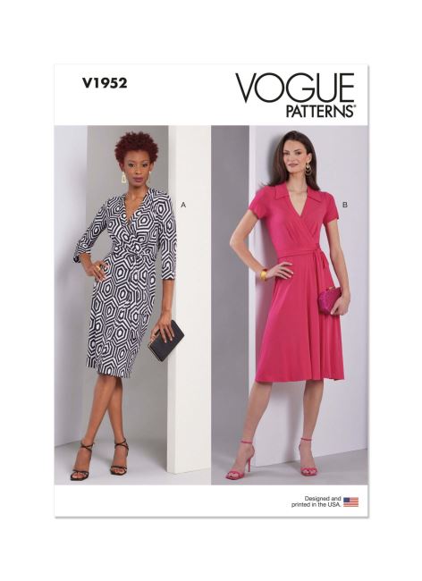Střih Vogue na dámské šaty ve vel. 32-40 V1952-A5