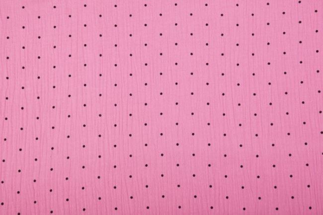 Mušelín růžové barvy s puntíky 03643/013