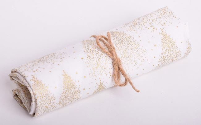 Rolička vánoční bavlny ve smetanové barvě s potiskem stromečků RO14716/051