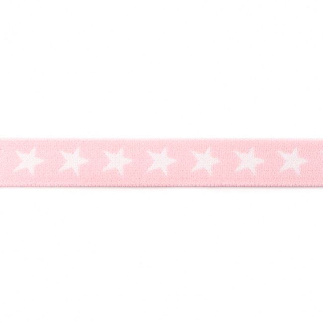 Prádlová guma o šíři 20 mm v růžové barvě s motivem hvězd 177R-40629
