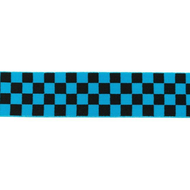 Ozdobná guma s modrou šachovnicí 4 cm 45357
