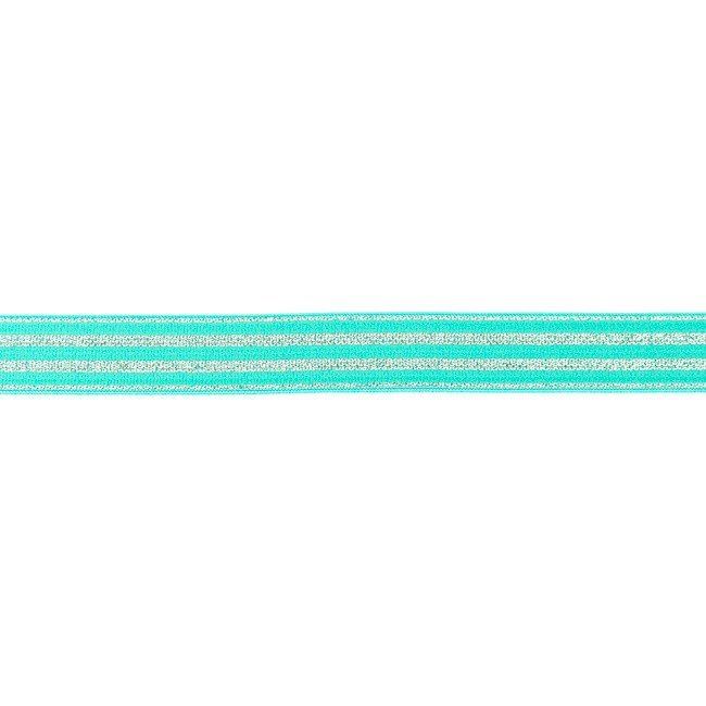 Ozdobná guma v mentolové barvě s pruhy 2cm 31851