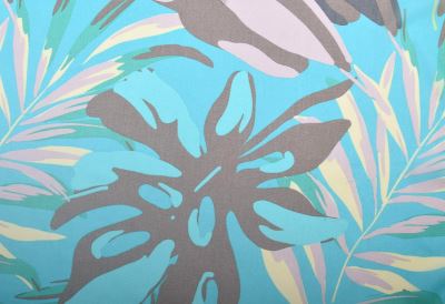 Šifón v zelené barvě s potiskem velkých listů TF301