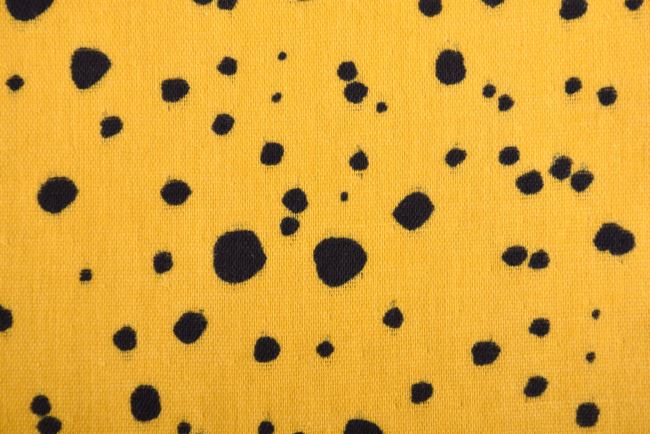 Dvojitá gázovina v tmavě žluté barvě s potiskem puntíků 181519