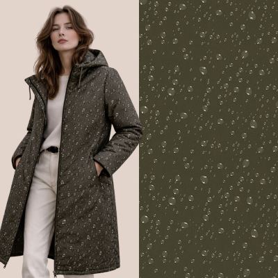 Softshell v khaki barvě s fóliovým potiskem kapek 20449/027