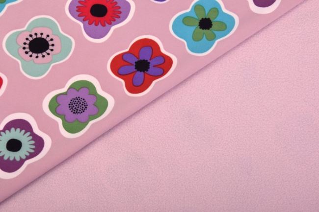 Softshell ve starorůžové barvě s potiskem květin 2400/012
