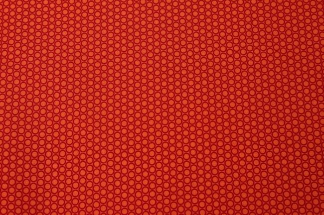 Oranžová bavlna se vzorem koleček 6507/036