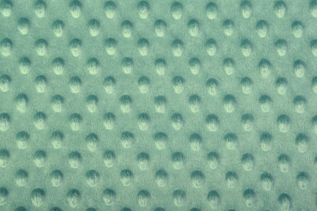 Minky fleece v mentolové barvě s vytlačenými puntíky 03347/022