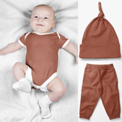 Žebrovaný úplet z kolekce BABY cihlový 18497/014 (1)