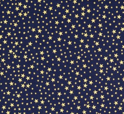 Vánoční látka z bavlny v modré barvě s potiskem hvězdiček 200224.1138